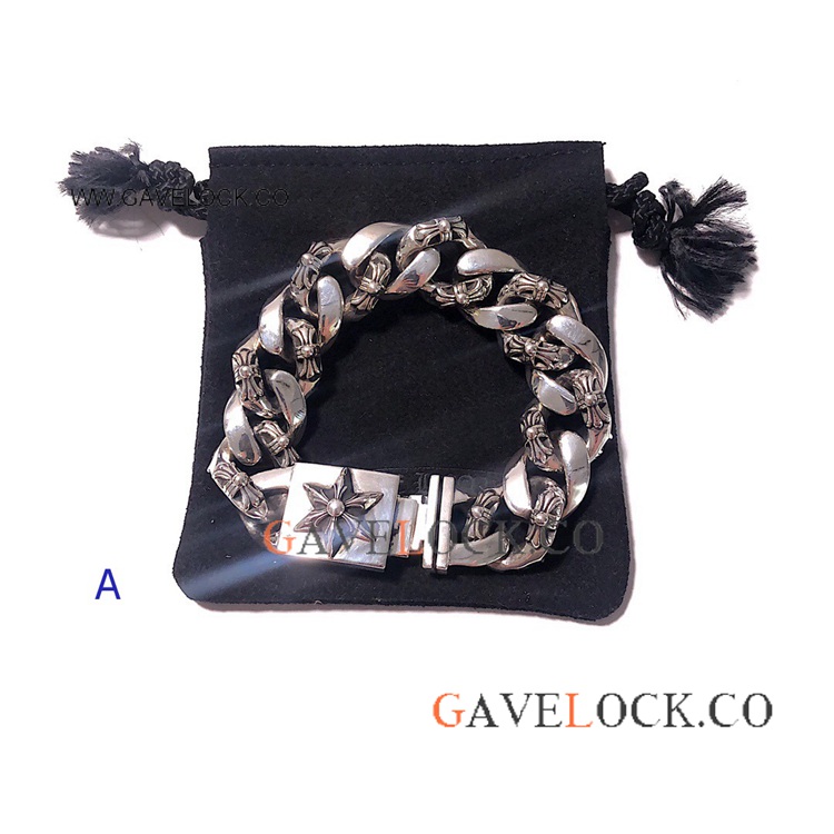 Punk style Silver Bracelets with Six-Manifold Star Buckle